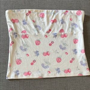 Strapless Strawberry Print Tube Top
